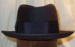   Hat Classic Brown, Black w/ Red Pin Dot Hat Band Size 7 LO  