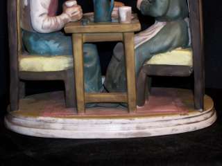   Porcelain Bisque Old Man & Woman at Dinner Table Grace Price Import