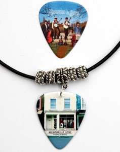 Mumford and Sons Black Leather 2 Sided Necklace + Pick  