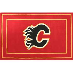   Anglo Oriental Calgary Flames Border Logo Floor Rug