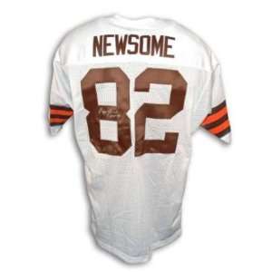  Ozzie Newsome Signed Browns White Throwback Jersey: Sports 