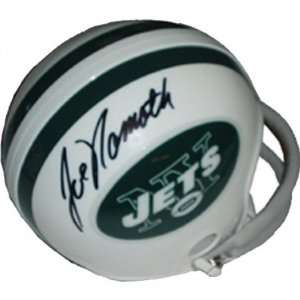 Joe Namath New York Jets Autographed 2 Bar Mini Helmet:  