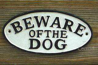 BEWARE OF DOG CAST HEAVY IRON SIGN PLAQUE OVAL SHAPE  