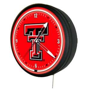  Texas Tech Red Raiders 20 Metal encased Neon Clock 