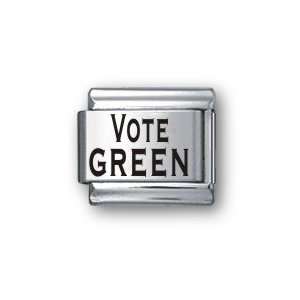  Body Candy Italian Charms Laser Vote Green Jewelry