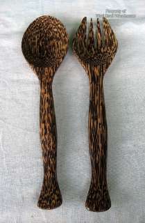 Large Salad Serving Spoon & Fork Thai Crafted Rosewood  