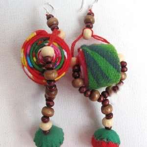  Handmade Bohemian Style Fabric Earrings Jewelry
