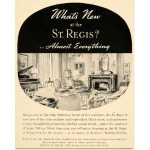  1937 Ad St. Regis Hotel Fifth Avenue 55th St. New York 