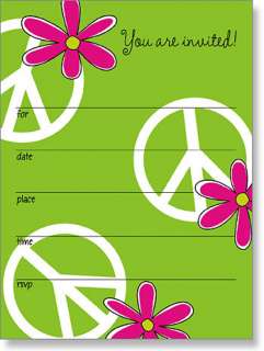Girls Peace sign Invitations Peace Out Birthday Fill In invitations by 
