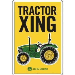    John Deere Tractor Crossing Metal Sign: Patio, Lawn & Garden