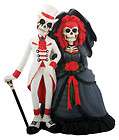   SKELETON GOTHIC HALLOWEEN WEDDING CAKE TOPPER.DAY OF THE DEAD FIGURINE