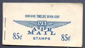 1958 US Air Mail Booklet #BKC6 with 1 Pane of 6 Stamps (7 cents) Never 