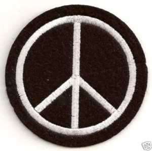 PEACE SIGN BLACK Embroidered Leather Biker Vest Patch  