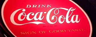 OLD ORG DRINK Coca Cola SIGN OF GOOD TASTE GLASS & WIRE LIGHTED SIGN 