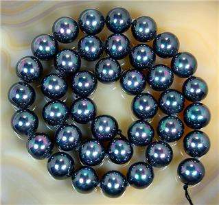 Charming10mm South Black Sea Shell Pearl Loose Bead 15AAA  