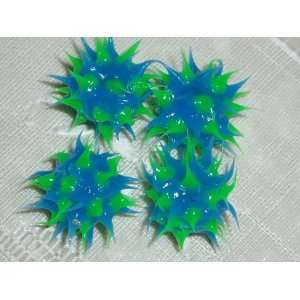  Blue & Green Rubber Sea Urchin Bead 8mm Arts, Crafts 