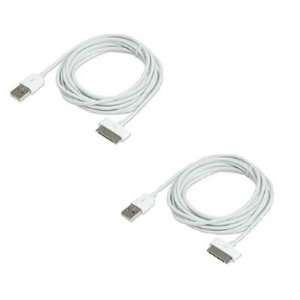 iXCC (tm) 2 pcs White 10ft (TEN FEET !) EXTRA LONG USB SYNC Cable Cord 