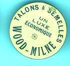 Early 1900s Talons & Semelles Wood Milne Pocket Mirror