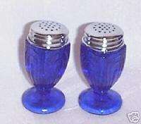 COBALT BLUE Depression Glass Salt and Pepper Shakers  