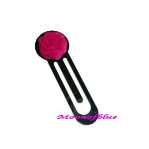  Silver Bookmark with Hot Pink Rose: Office Products