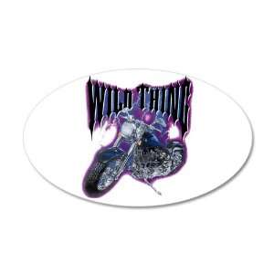   22x14 Oval Wall Vinyl Sticker Wild Thing Motorcycle 
