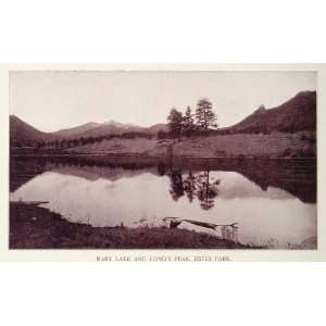  1893 Print Mary Lake Longs Peak Estes Park Colorado 
