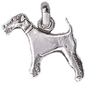  Hand Made Sterling Silver Wire Fox Terrier Dog Charm 