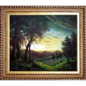  Tall Old Trees with Colorful Sky Oil Painting, with 