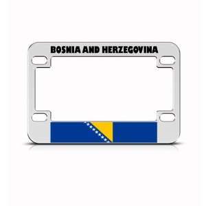 Bosnia Herzegovina Flag Metal Motorcycle Bike license plate frame Tag 