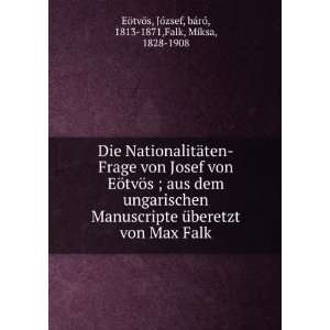   Manuscripte Ã¼beretzt von Max Falk EÃ¶tvÃ¶s JÃ³zsef Books