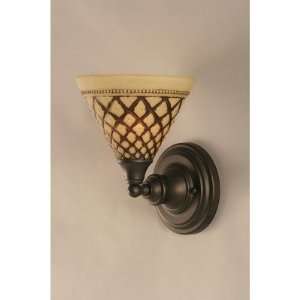   Sconce with Chocolate Icing Glass in Dark Granite