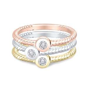   Gold 14k Gold Twist Diamond Rings, Rose Gold: Willow Company: Jewelry
