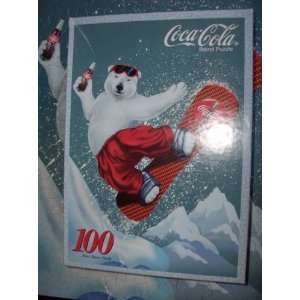    Coca cola Snowboarding Polar Bear 100 Piece Puzzle: Toys & Games