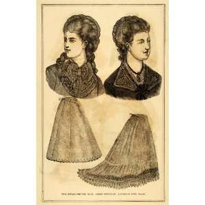  Victorian Fashion Clothes Skirt Dress Women   Original Halftone Print