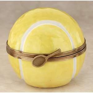 Limoges France Large Yellow Tennis Ball Trinket Box 