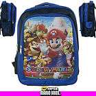 16 Super Mario Bros BOWSER LUIGI WARIO Backpack School Book Large Bag 