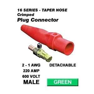   Detachable, Crimped, #2   #1 AWG, 220 Amp Max, Green