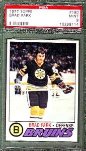 Brad Park 1977 78 Topps #190 PSA 9 Mint Bruins  