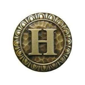  Alphabet Cabinet Knob (H), Antique Brass: Home Improvement