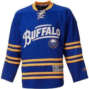  Reebok Buffalo Sabres Blue Premier Hockey Jersey: Sports 