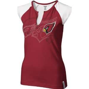   Cardinals Womens Red High Pitch Split Neck Top: Sports & Outdoors