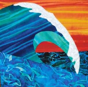 SURF PIPELINE Wave~Batik Applique Surfing Quilt Pattern  