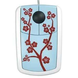 Blue Cherry Blossom Optical Mouse   Style Series