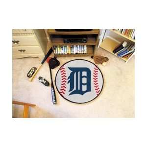  MLB Detroit Tigers Baseball Shaped Door Mat Rug: Sports 