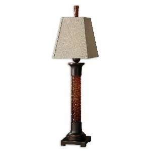  Uttermost Aquilla Amber Sugar Spun Glass Buffet Table Lamp 