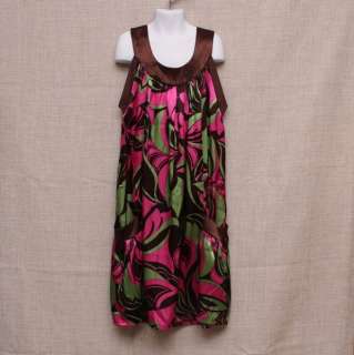 Boutique Kitty Kat Kid Girl Brown Summer Floral Dress size 10 12 Child 