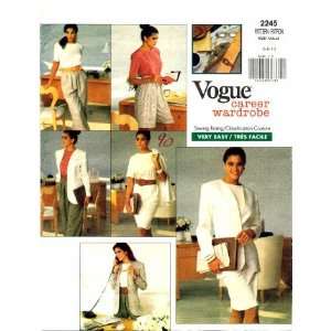  Vogue 2245 Sewing Pattern Misses Jacket Dress Top Shorts 