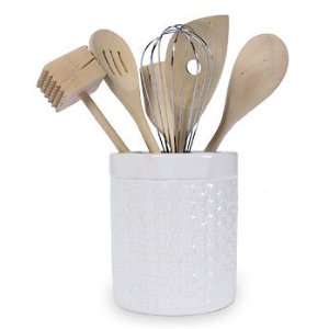 Robinson Knife 7 Piece Wooden Tool Set with Crock:  Kitchen 