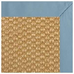  Suntan Sisal Rug with Steel Blue Designer Cotton Binding 