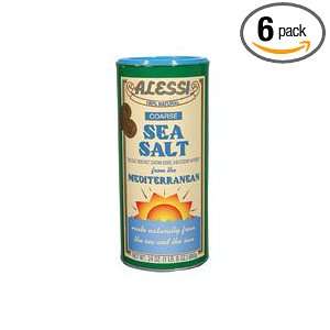 Alessi Coarse Sea Salt, 24 Ounce (Pack of 6)  Grocery 